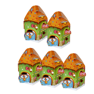 Pack of 5 x Gift Boxes - Small Cosy Cottage Gift Boxes