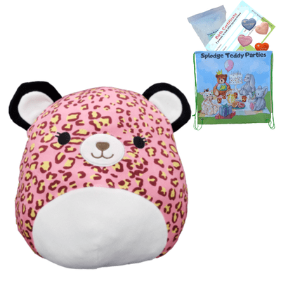 Pink Leopard Cat - Squishy Plush Toy Pillow DIY Kit- no-sew