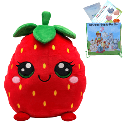 Strawberry - Food Squishy Plush Pillow DIY Kit - no-sew