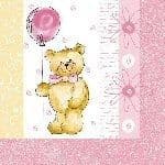 Teddy Bear Picnic - pink pack of napkins girl party - CLEARANCE