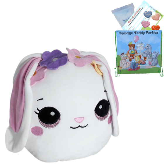 White Bunny - Squishy Plush Toy Pillow DIY Kit - no-sew