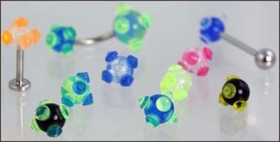 Acrylic spiked  threaded Ball x 50 balls