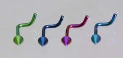 Anodised Titanium Cone Nose Stud
