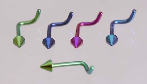 Anodised Titanium Cone Nose Stud
