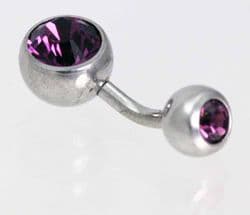 Double Jewelled Navel bars Stainless Steel