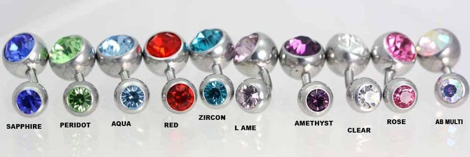 Double Jewelled Navel bars Titanium