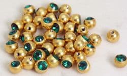 Gold plate Thread gems x 40