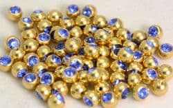 Gold plate Thread gems x 40