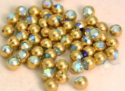 Gold plate Thread gems x 40