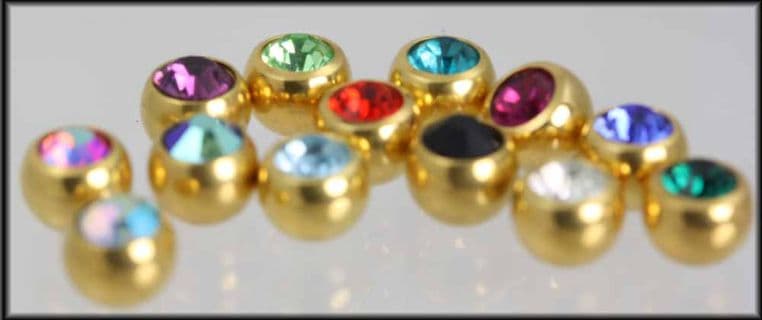 Gold plate Thread gems x 40