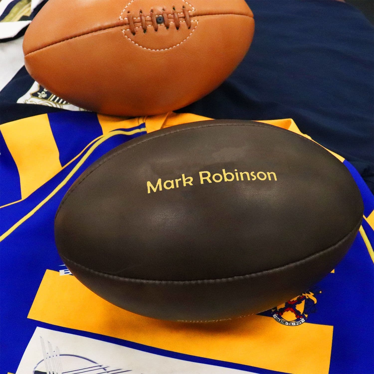 Personalised Vintage Leather Rugby Ball