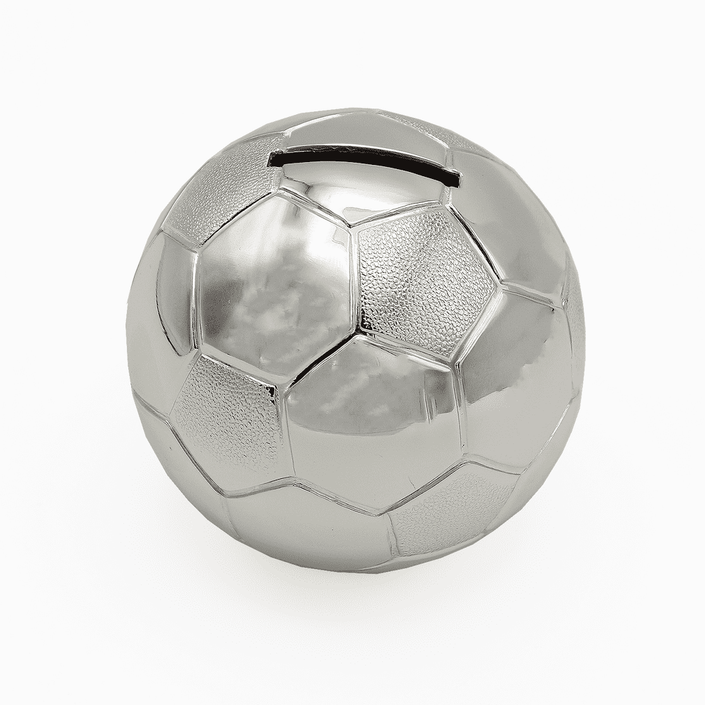 Silver Plated Football Money Box