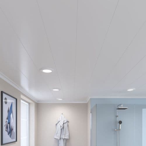 Ancona PVC Ceiling Panels - Single White - Matte