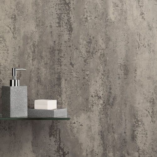 Ancona PVC Shower Wall Panels - Grey Retro Metallic - Matte