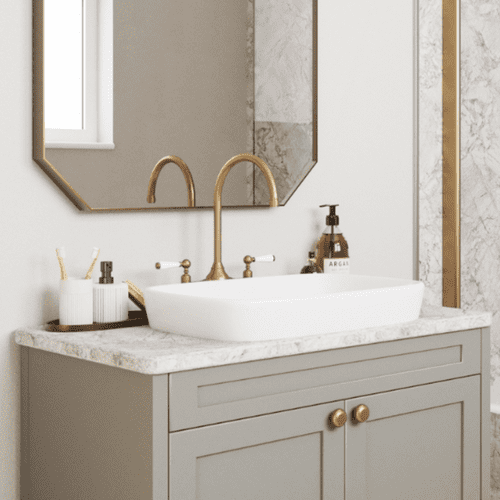 Mermaid 28mm Vanity Worktops - Bianco Marble
