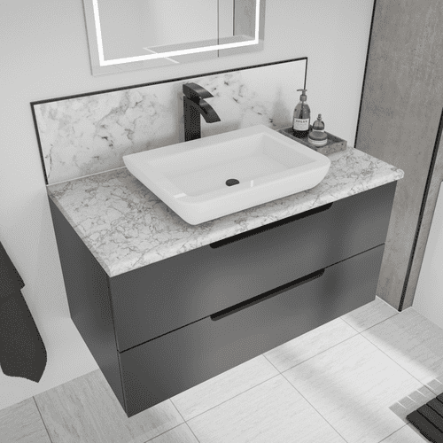 Mermaid 28mm Vanity Worktops - White Marble