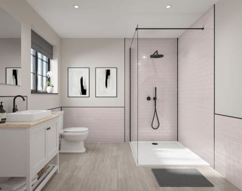 Wetwall Tile Panels - Blush Tile - Gloss