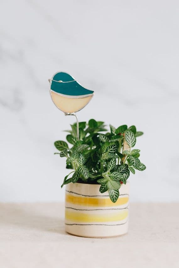 Alexa Braud Glass Artist | Stained Glass Bluetit Bird Sun Catcher Pin