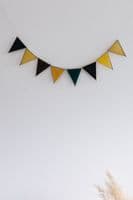Alexa Braud Stained Glass | Decorative Stained Glass Bunting with Gold Engraved Detail