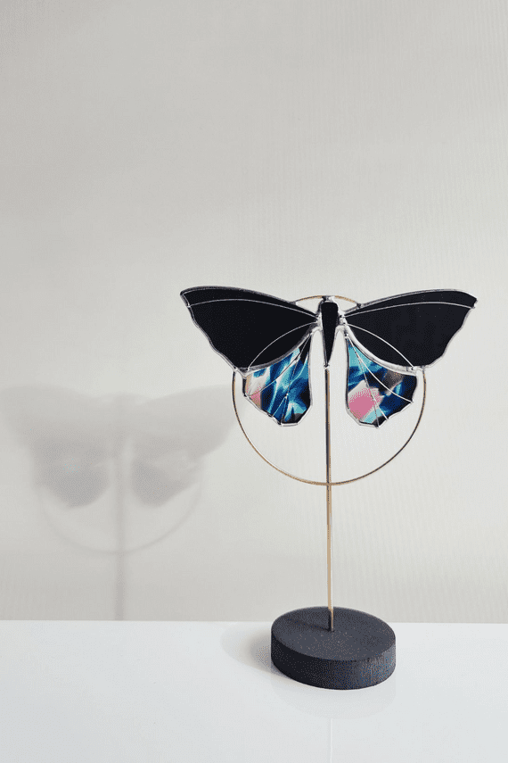 Alexa Braud Glass Artist | Stained Glass Butterfly Sculpture | Handmade Glass Sculpture