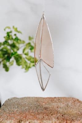 Alexa Braud | Stained Glass Hanging Feather | Champagne