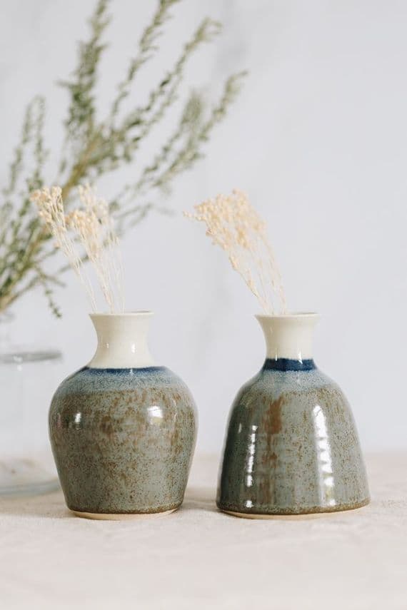 Alison Hanvey Ceramics | Handmade Ceramic Grey Stoneware Bud Vase