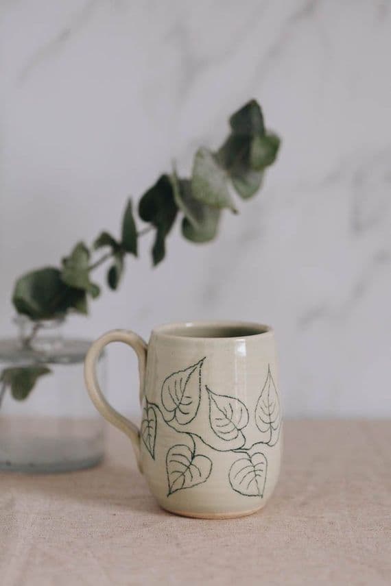 Alison Hanvey Ceramics | Handmade Extra Large Ceramic Leaf Mug
