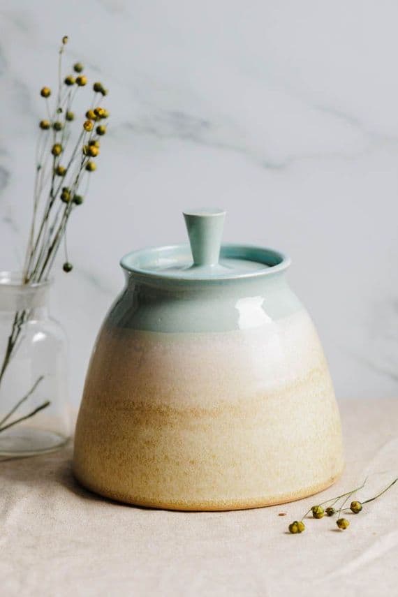 Alison Hanvey Ceramics | Handmade Ceramic Stoneware Lidded Pot | Large Sugar Jar