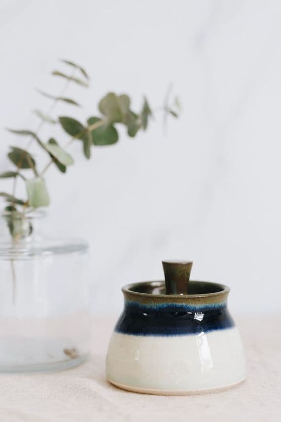 Alison Hanvey Ceramics | Handmade Ceramic Stoneware  Lidded Pot | Small Sugar Jar