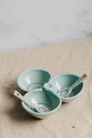 Alison Hanvey Ceramics | Handmade Ceramic Coast Stoneware Small Triple Dip Bowl