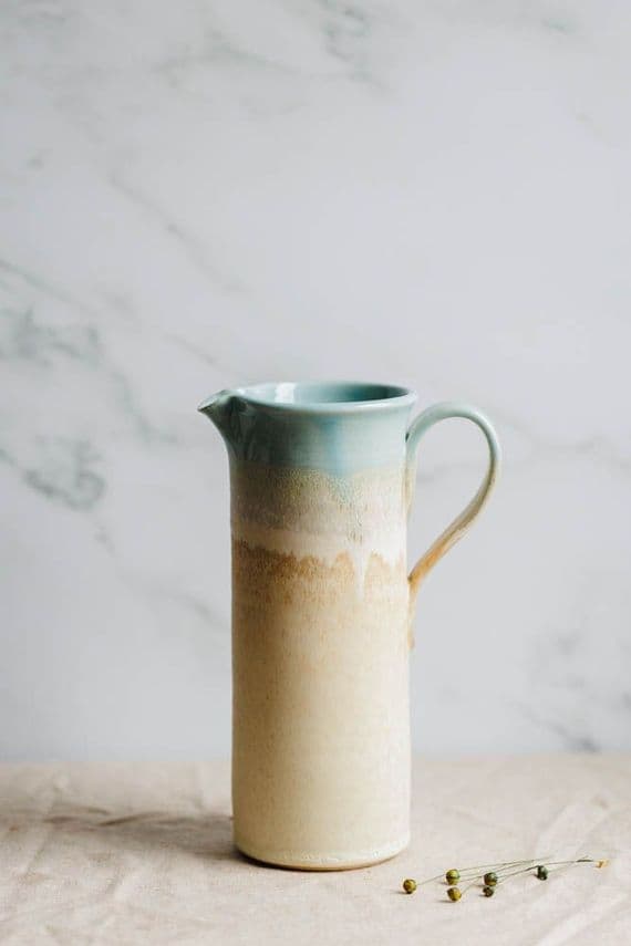 Alison Hanvey Ceramics | Handmade Ceramic Coast Stoneware Tall Pitcher Jug
