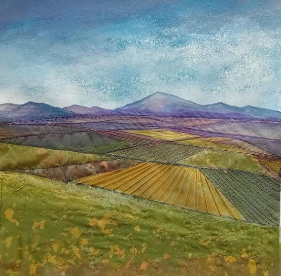 Andrea Hayes Textile Artist | The Sperrins Original Painting | Art Exhibition Northern Ireland