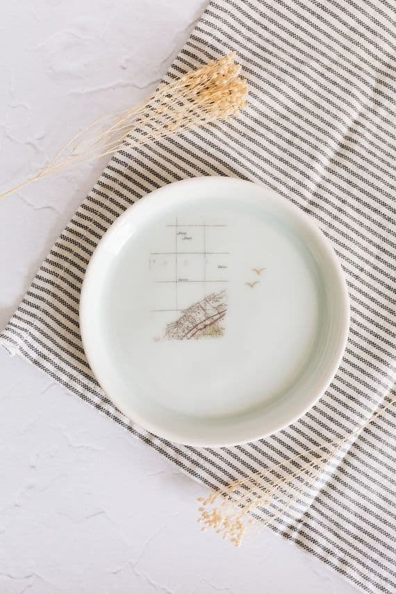 Anna Smyth Ceramics | Holywood Porcelain Map Plate | Northern Ireland