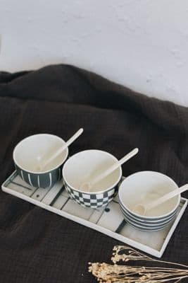 Anne Butler | Grey Porcelain Condiment Set | Small