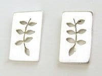 Becky Crow Jewellery | Handmade Sterling Silver Ash Leaf Stud Earrings