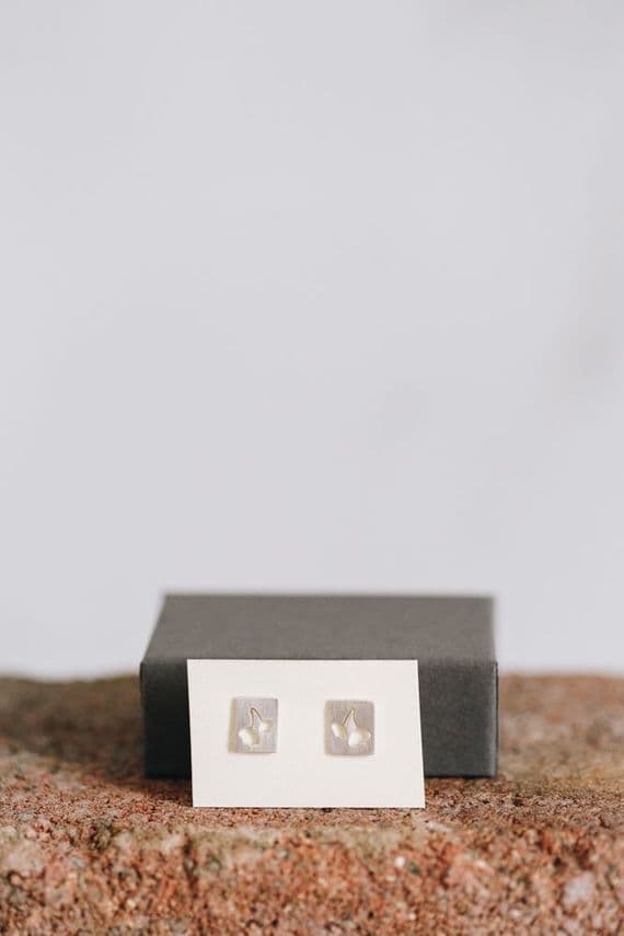 Becky Crow Jewellery | Handmade Sterling Silver Cherry Blossom Stud Earrings
