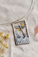 Becky Crow Jewellery | Handmade Sterling Silver Crest of a Wave Pendant | Sea Inspired Jewellery