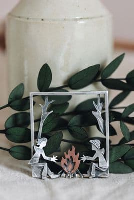 Becky Crow | Friends Round the Fire Brooch