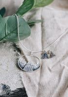 Becky Crow Jewellery | Handmade Sterling Silver Oval Mountain Pendant