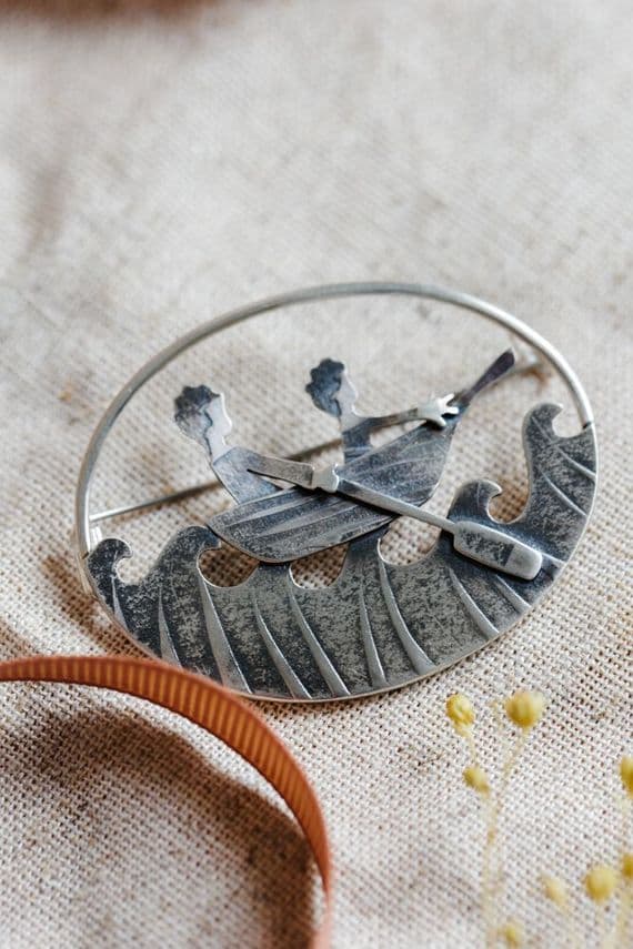 Becky Crow Jewellery | Handmade Sterling Silver Over the Seas Brooch | Sea Inspired Jewellery