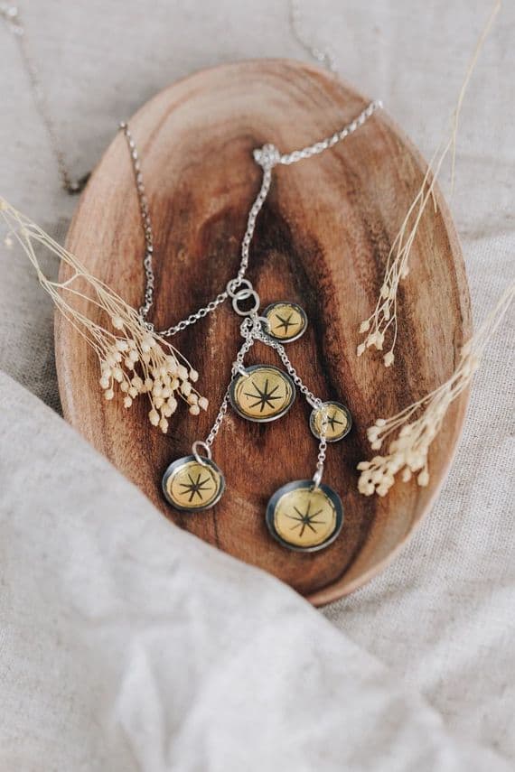 Becky Crow Jewellery | Handmade Sterling Silver & 24ct Gold Leaf Star Pendant