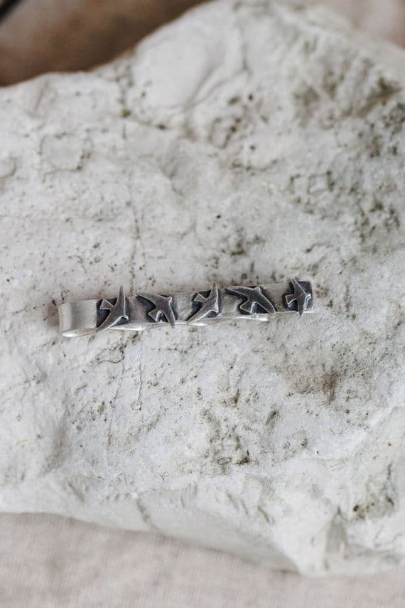 Becky Crow Jewellery | Handmade Sterling Silver Swift Tie Clip | Sterling Silver Tie Clip