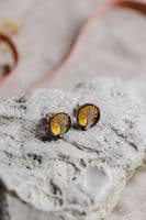 Becky Crow Jewellery | Handmade Sterling Silver & Gold Leaf Tree Stud Earrings | Forest Jewellery