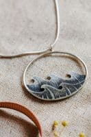Becky Crow Jewellery | Handmade Sterling Silver Wave Pendant | Sea Inspired Jewellery