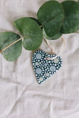 Claire Newell | Teal Heart Decoration