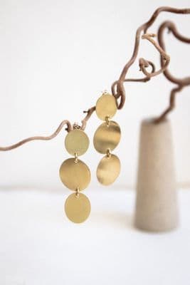 Clare Elizabeth Kilgour | Oval Disc Trio Drop Earrings