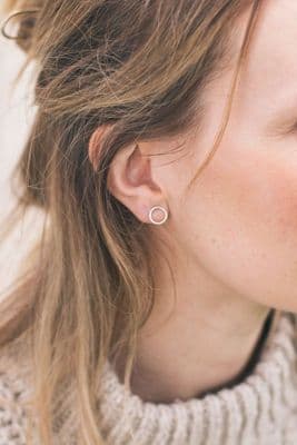 Clare Elizabeth Kilgour | Small Round Line Stud Earrings