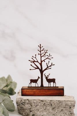 David Mayne | The Meeting Miniature Deer Sculpture