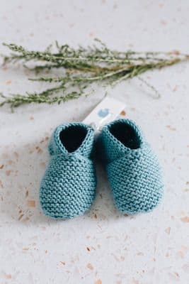 Debbie McCann Baby Booties | Duckegg Blue
