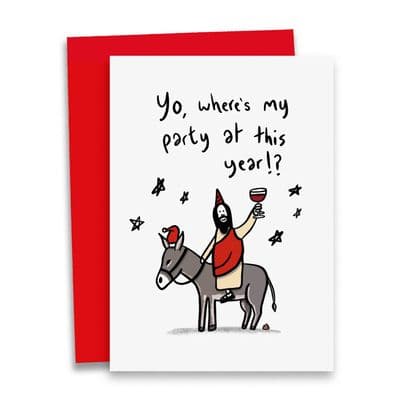 Debmon Design | Party Jesus Christmas Card